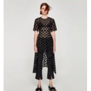 NWT Zara Black Hi-Lo Top